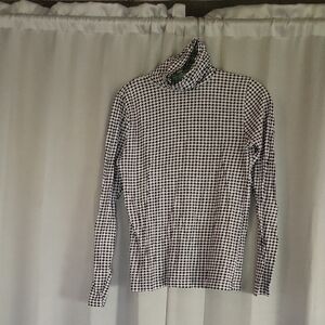 J. Crew Monochrome Houndstooth Turtleneck Sweater